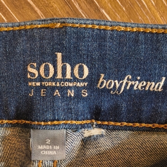 Soho Dark Blue Skinny Jeans with Studded Waist - Picture 2 of 4